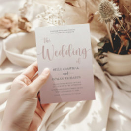 Elegante Rose Gold Calligraphy Script Wedding Inv Einladung