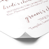Elegante Rose Gold Calligraphy Signature Drinks Poster (Ecke)
