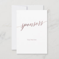 Elegante Rose Gold Calligraphy Sponsors unterzeich