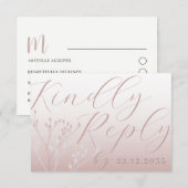 Elegante Rose Gold Calligraphy UAWG Wedding RSVP Karte (Vorne/Hinten)
