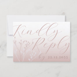 Elegante Rose Gold Calligraphy UAWG Wedding RSVP Karte