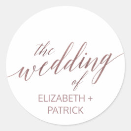 Elegante Rose Gold Calligraphy Umschlag Aufkleber