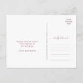 Elegante Rose Gold Calligraphy Vielen Dank Postkarte (Rückseite)