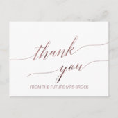 Elegante Rose Gold Calligraphy Vielen Dank Postkarte (Vorderseite)