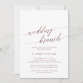 Elegante Rose Gold Calligraphy Wedding Brunch Einladung (Vorderseite)
