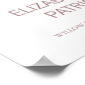 Elegante Rose Gold Calligraphy Wedding Willkommen Poster (Ecke)