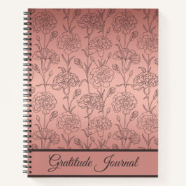 Elegante Rose Gold Carnation Dankesblatt Notizblock