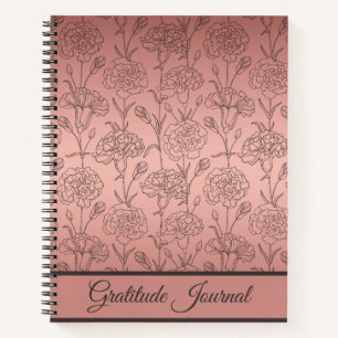 Elegante Rose Gold Carnation Dankesblatt Notizblock