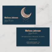 Elegante Rose Gold Celestial Moon Visitenkarte (Vorne/Hinten)