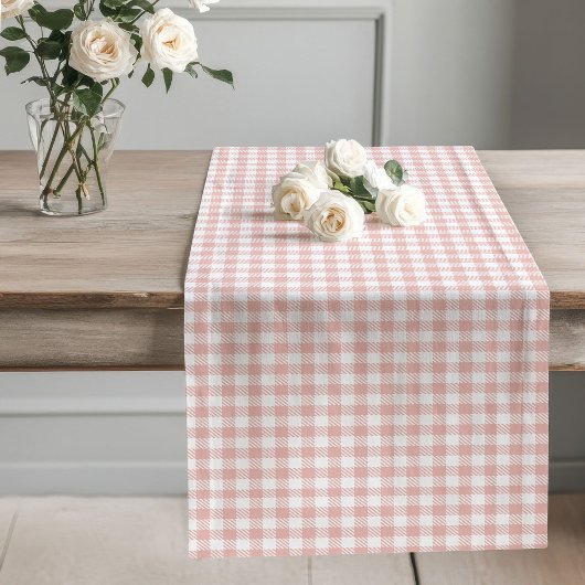 Elegante Rose Gold Checkered Kariert Table Runner Großer Tischläufer