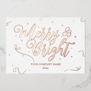 Elegante Rose Gold Christmas Company Foil Card Folien Feiertagskarte