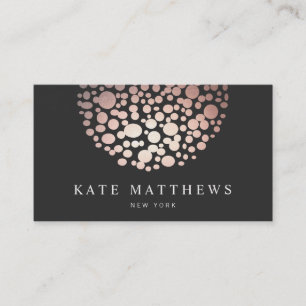 Elegante Rose Gold Circles Beauty Salon Visitenkarte