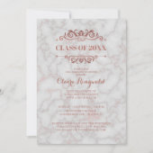 Elegante Rose Gold Class of Graduation Party Einladung (Vorderseite)