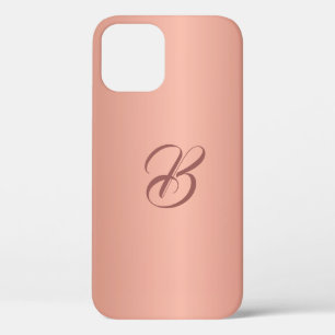 Elegante Rose Gold Color Mit Monogramm iPhone Case