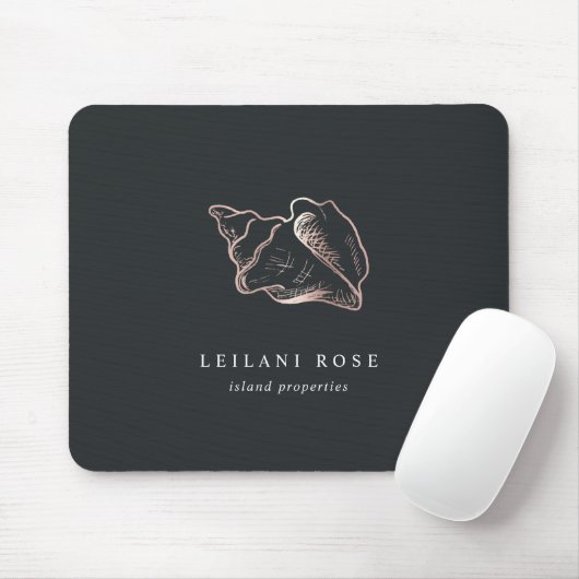 Elegante Rose Gold Conch Muschel Mousepad (Mit Mouse)