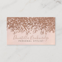 Elegante Rose Gold Confetti Beruflich Visitenkarte