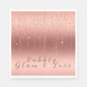 Elegante Rose Gold Confetti Brautparty Serviette (Vorderseite)