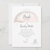 Elegante Rose Gold Confetti Rosa Brautparty Einladung (Vorderseite)