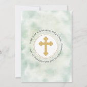 Elegante Rose Gold Cross Erste Kommune Einladung (Rückseite)