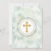 Elegante Rose Gold Cross Taufen Einladung (Rückseite)