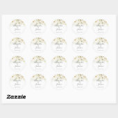 Elegante Rose & Gold Cursive Gastgeschenk Hochzeit Runder Aufkleber (Blatt)