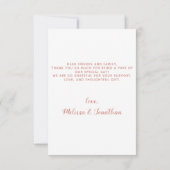 Elegante Rose Gold Custom Dog Foto Haustier Hochze Dankeskarte (Rückseite)