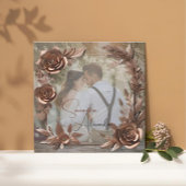 Elegante Rose Gold Custom Foto Luxuriöse Hochzeit Einladung