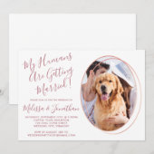 Elegante Rose Gold Custom Pet Foto Hochzeit Einladung (Vorne/Hinten)