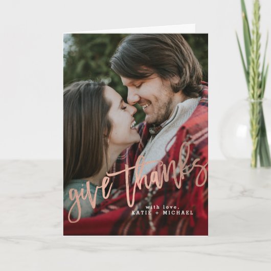 Elegante Rose Gold Danke (Vorderseite)