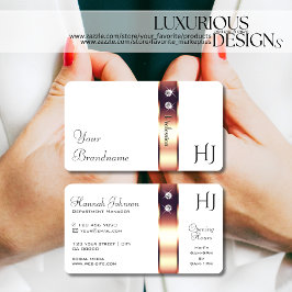 Elegante Rose Gold-Dekoration auf White Diamonds I Visitenkarte