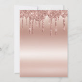 Elegante Rose Gold Diamant Glitzer Save The Date (Rückseite)