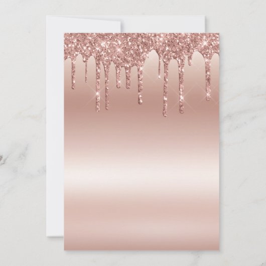 Elegante Rose Gold Diamant Glitzer Save The Date (Rückseite)