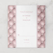 Elegante Rose Gold Diamant Tufted Wedding Platzkarte (Außenseite Aufgefaltet)