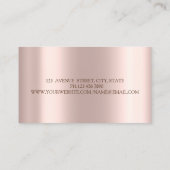 Elegante Rose Gold Diamanten, Blume, Bäckereiwerkz Visitenkarte (Rückseite)