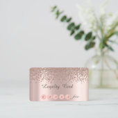 Elegante Rose Gold Diamanten Treuhandkarte Treuekarte (Stehend Vorderseite)