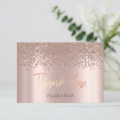 Elegante Rose Gold Diamonds Dankeschön Card Dankeskarte (Stehend Vorderseite)