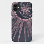 Elegante Rose Gold Doodles Sun Moon Mandala Design Case-Mate iPhone Hülle (Rückseite)