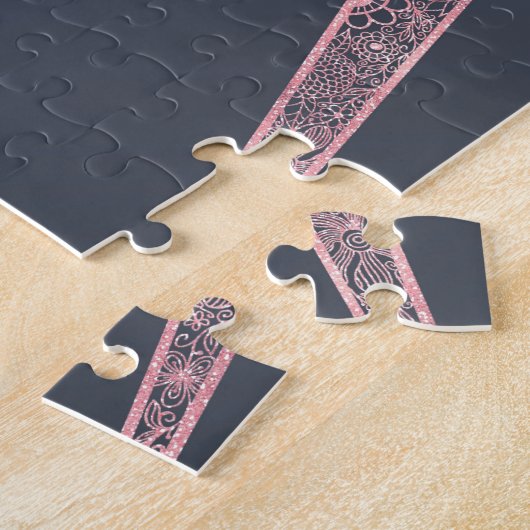 Elegante Rose Gold Doodles Sun Moon Mandala Design Puzzle (Seite)