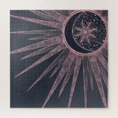 Elegante Rose Gold Doodles Sun Moon Mandala Design Puzzle (Vertikal)