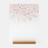 Elegante Rose Gold Dots Mandala Acrylschild (Vorderseite)