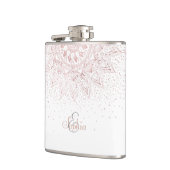 Elegante Rose Gold Dots Mandala Flachmann (Links)