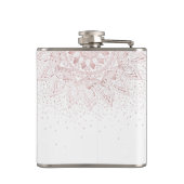 Elegante Rose Gold Dots Mandala Flachmann (Rückseite)