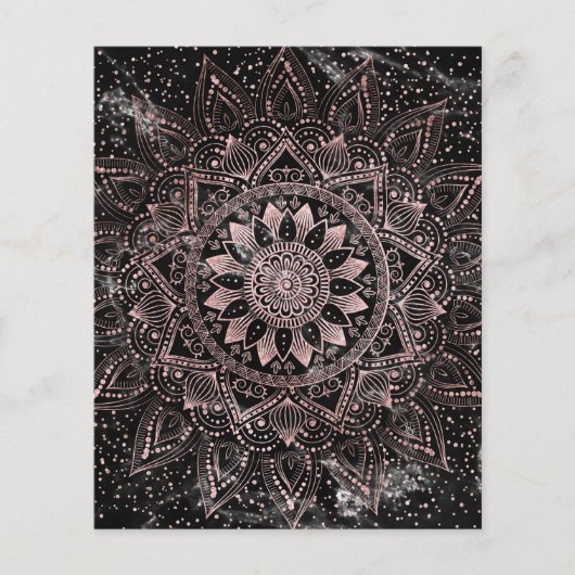Elegante Rose Gold Dots Mandala Marmor Flyer (Vorne)