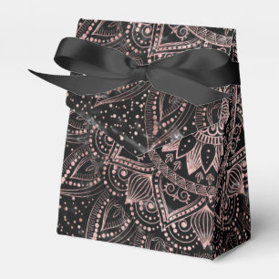 Elegante Rose Gold Dots Mandala Marmor Geschenkschachtel