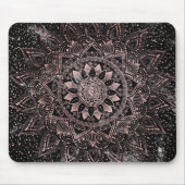 Elegante Rose Gold Dots Mandala Marmor Mousepad (Vorne)