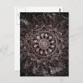 Elegante Rose Gold Dots Mandala Marmor Postkarte (Vorne/Hinten)