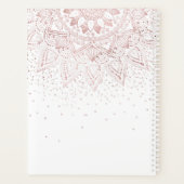 Elegante Rose Gold Dots Mandala Planer (Rückseite)