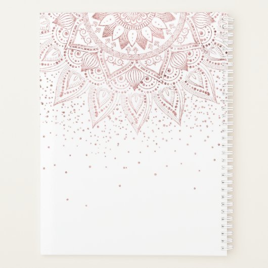 Elegante Rose Gold Dots Mandala Planer (Rückseite)