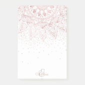 Elegante Rose Gold Dots Mandala Post-it Klebezettel (Vorderseite)