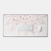 Elegante Rose Gold Dots Mandala Schreibtischunterlage (Tastatur & Maus)